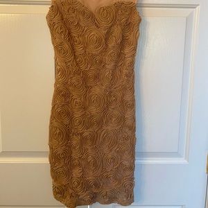 Gold sheer rose dress